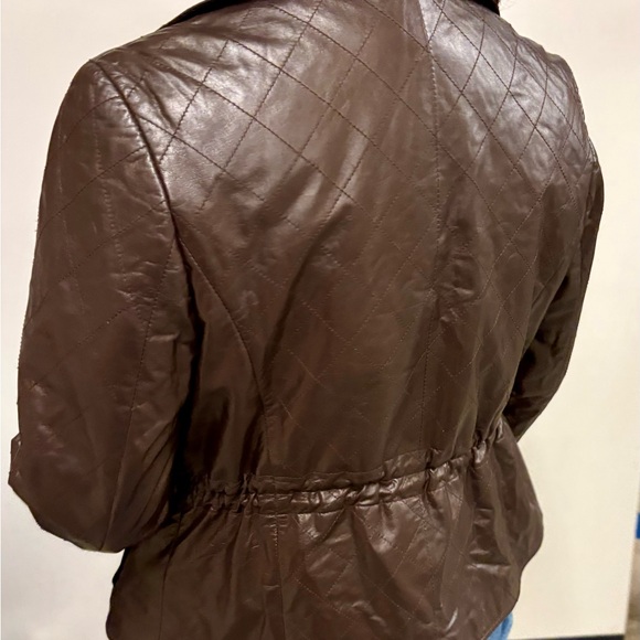 VOGUE VIRILE vintage Brown Leather Women's Jacket - Picture 3 of 14